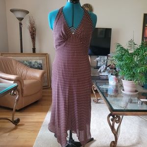 Donna Ricco Brown Polka Dot Halter Dress, Size 6